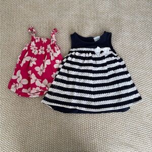 Dress Bundle with Jillian's Closet Navy and White Dress and Carter’s Pink Dress